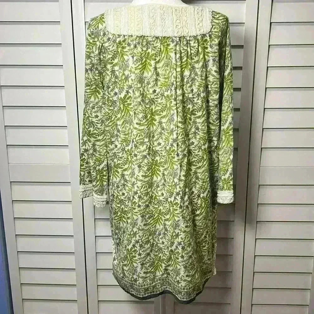 Calypso St. Barth Beaded Embroidered Flare Sleeve Floral Tunic Top Size Medium - Picture 8 of 10